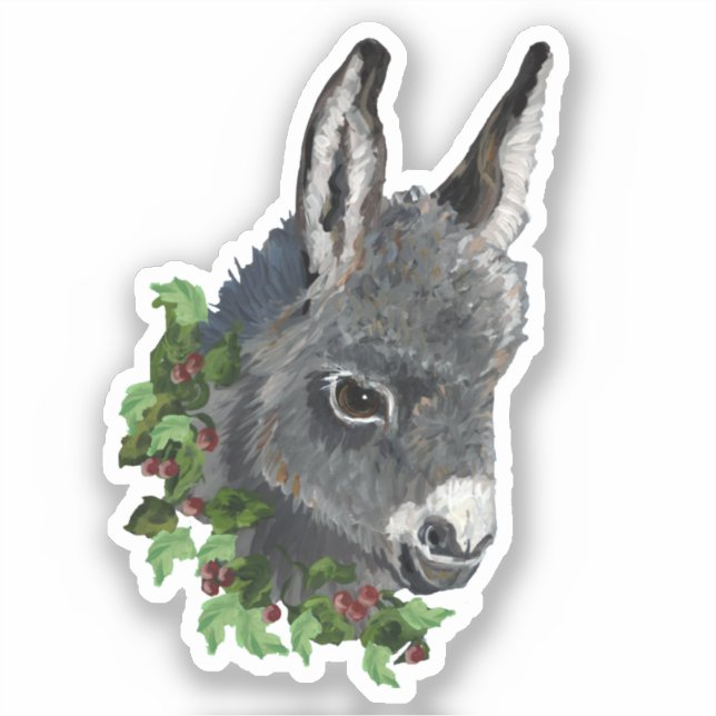 Christmas Donkey Vinyl Sticker (Vorderseite)
