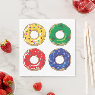 Christmas Donuts Napkins Serviette