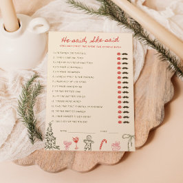 Christmas Doodle He said She said Card Einladung