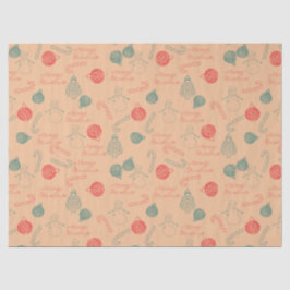 Christmas Doodle Pattern | Snowmen, Trees & Candy Seidenpapier
