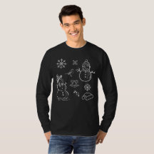 Christmas Doodle Snowman Funny Black und White