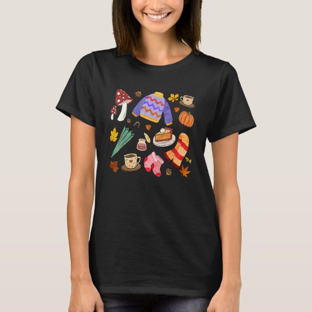 Christmas Doodles Tis' The Season Retro Funy Cooki T-Shirt (Vorderseite)