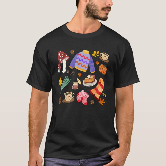 Christmas Doodles Tis' The Season Retro Funy Cooki T-Shirt (Vorderseite)