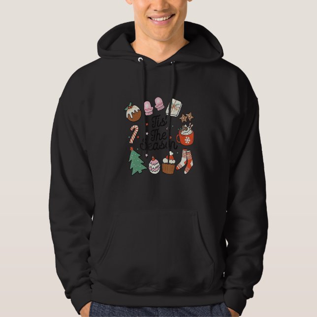 Christmas Doodles Tis' The Season Retro Holiday Co Hoodie (Vorderseite)