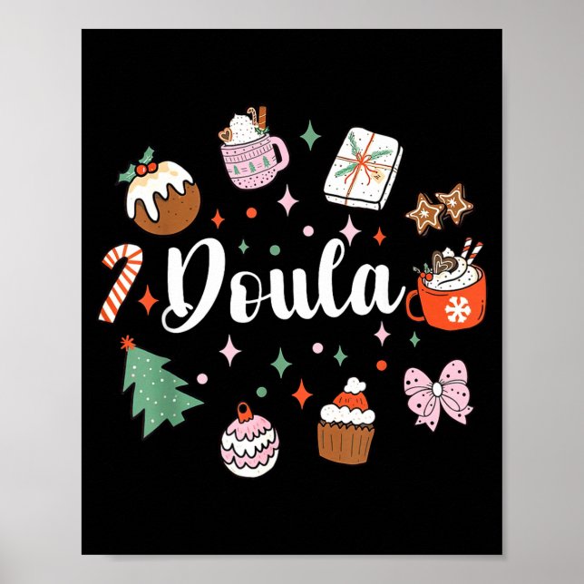 Christmas Doula Midwife Birth Worker Stpartum Xmas Poster (Vorne)