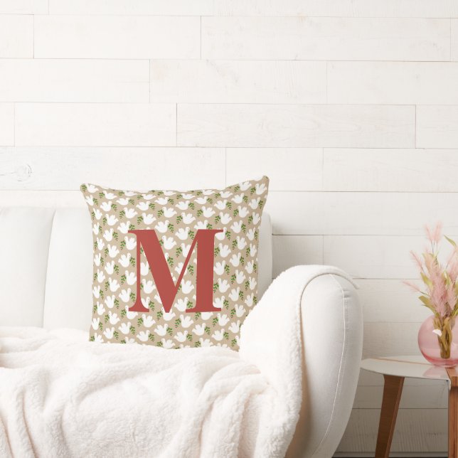 Christmas Dove INITIAL Peace Liebe Joliday Kissen (Liege)