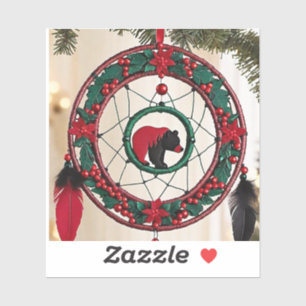 Christmas Dream Catcher Custom-Cut Vinyl Sticker