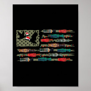 Christmas Duck Call Flag Weihnachten Mallard Duck  Poster