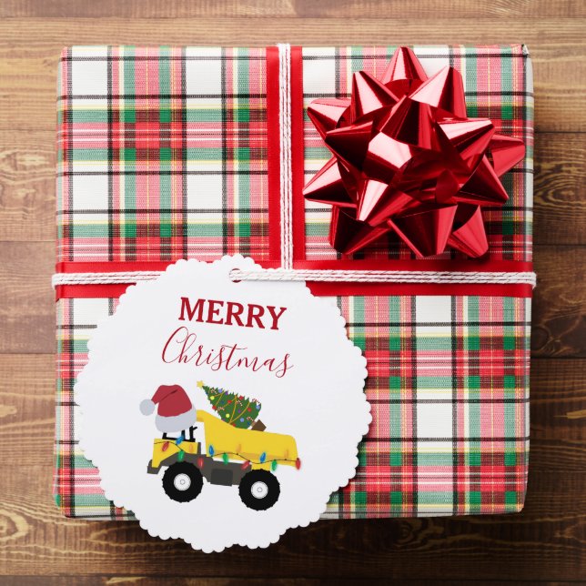 Christmas Dump Truck Construction Trucks Gift Tag Ornament Karte (Insitu (Geschenk))