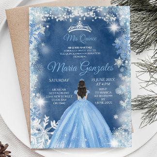 Christmas Dusty Blue Princess Quinceanera Einladun Einladung