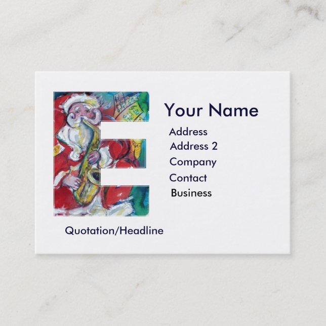 CHRISTMAS E LETTER / SANTA CLAUS MIT SAX VISITENKARTE (Vorderseite)