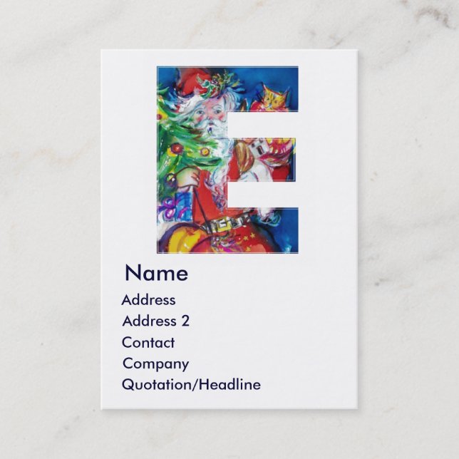 CHRISTMAS E LETTER / SANTA MIT CHRISTMAS TREM VISITENKARTE (Vorderseite)