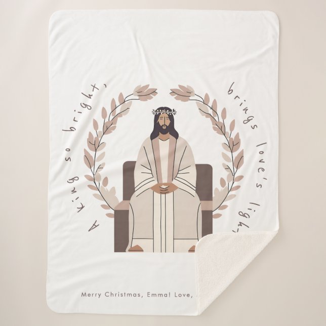 Christmas | Ein König, so hell | Jesus | Neutrale Sherpadecke (Vorderseite)