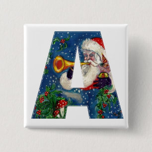 CHRISTMAS EIN SCHREIBEN / SANTA BUGLER-MONOGRAMM BUTTON
