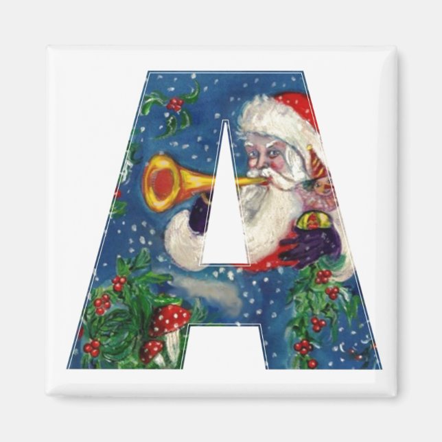 CHRISTMAS EIN SCHREIBEN / SANTA BUGLER-MONOGRAMM MAGNET (Vorne)
