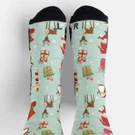 Christmas Elements Reindeer Elves  Socken