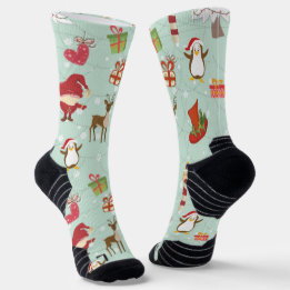 Christmas Elements Reindeer Elves Socken