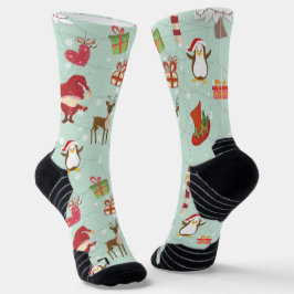 Christmas Elements Reindeer Elves Socken