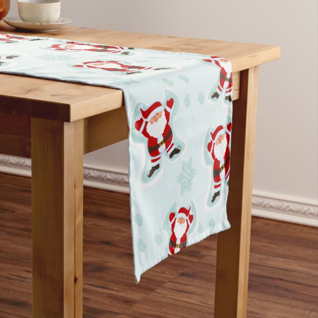 Christmas Elements Santa Claus Table Runner Kurzer Tischläufer (Beispiel)