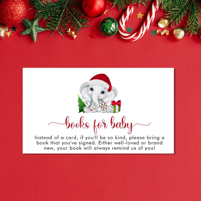 Christmas Elephant Books For Baby Boy Shower Begleitkarte (Von Creator hochgeladen)