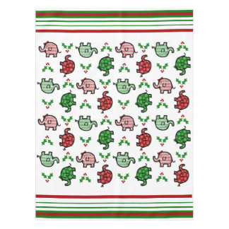 Christmas Elephant Pattern Tablecloth Tischdecke