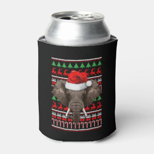 Christmas Elephant Santa Hat Cute Animal Ugly Xmas Dosenkühler
