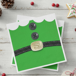 Christmas Elf Anzug Belt Grünbuch Napkins Serviette