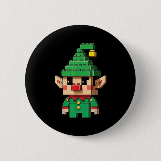 Christmas Elf Block Gebäude Builder Brick Master Button (Vorderseite)