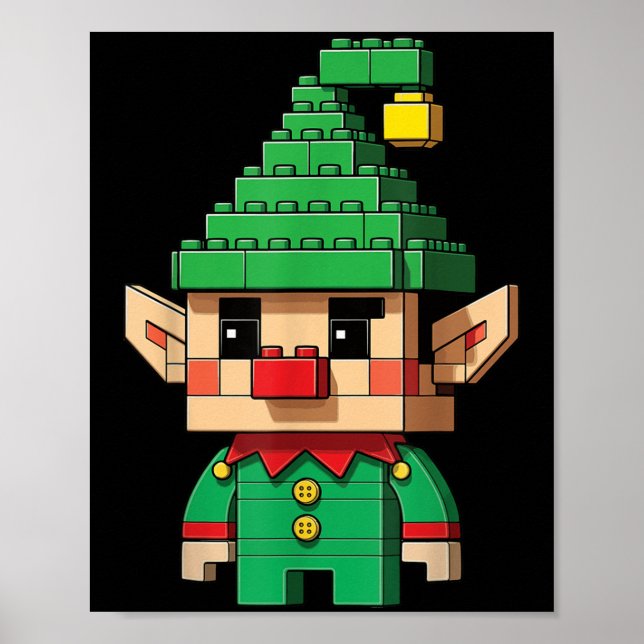 Christmas Elf Block Gebäude Builder Brick Master Poster (Vorne)