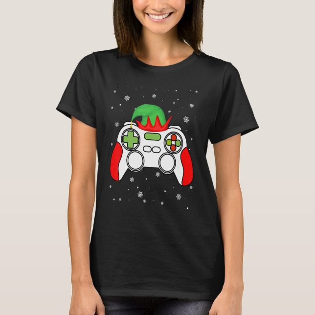 Christmas Elf Gamer Controller Boys Kids Teens Gam T-Shirt (Vorderseite)