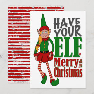 Christmas Elf Girl Grußkarte Feiertagskarte