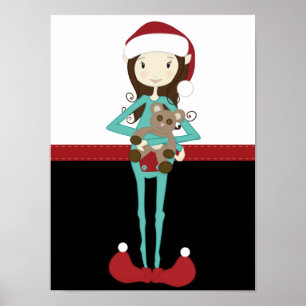 Christmas Elf Girl Poster