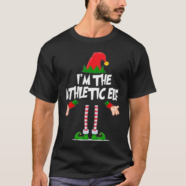 Christmas Elf  I'm The Athletic Elf Matching Xmas T-Shirt (Vorderseite)