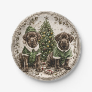 Christmas Elf Labrador Retriever Puppy Pappteller