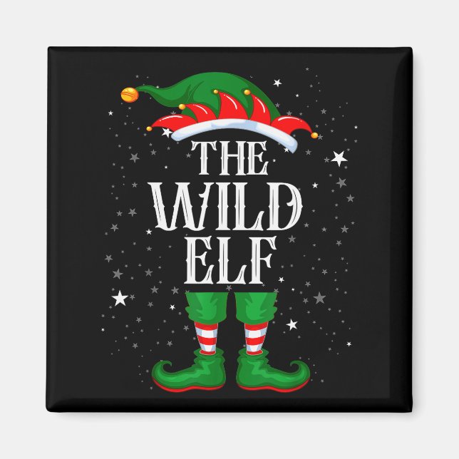 Christmas Elf Matching Family Group Funny Wild Elf Magnet (Vorne)
