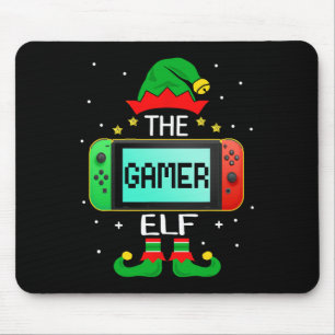 Christmas Elf Matching Gamer Family Gaming Boys Ki Mousepad