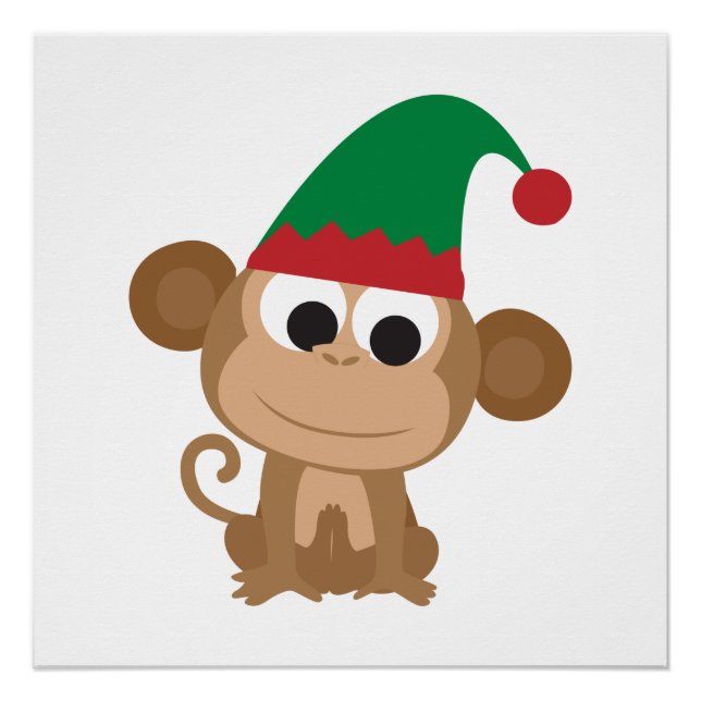 Christmas Elf Monkey Poster (Vorderseite)