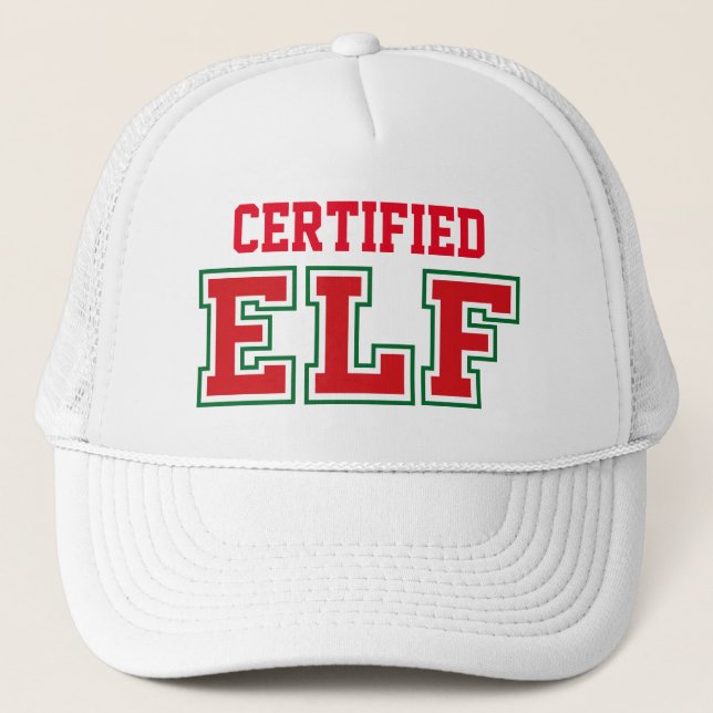 Christmas ELF Monogram Truckerkappe (Vorderseite)