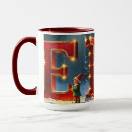Christmas ELF Mug – Glitter Letters & Kids Holiday Tasse
