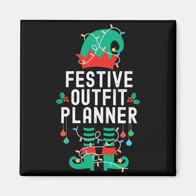 Christmas Elf Office Team Party Family Matching _1 Magnet (Vorne)