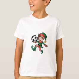 Christmas Elf Playing Soccer T-Shirt