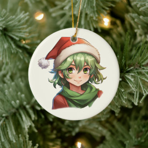 Christmas Elf Portrait Keramik Ornament