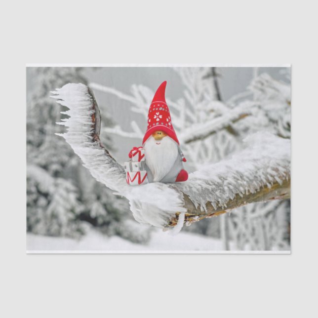 Christmas Elf Snowy Trees Seidenpapier (Vorderseite)