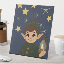 Christmas Elf Starry Night Stand-Up Sockelschild