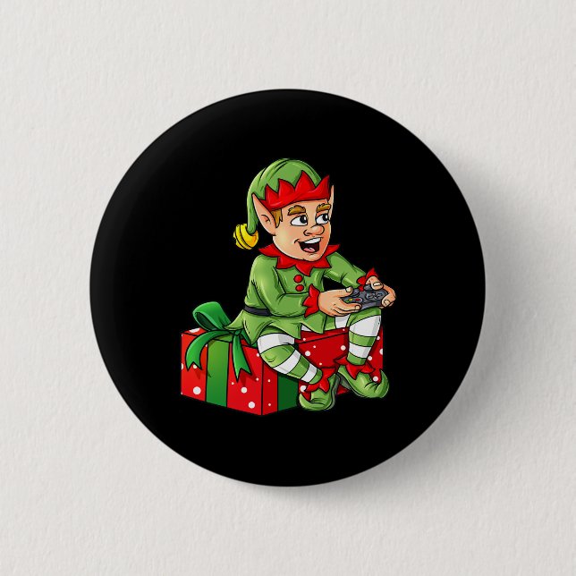 Christmas Elf Video Gamer Controller Boys Kids Xma Button (Vorderseite)