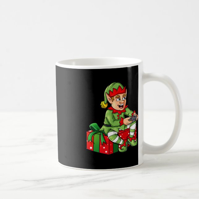 Christmas Elf Video Gamer Controller Boys Kids Xma Kaffeetasse (Rechts)