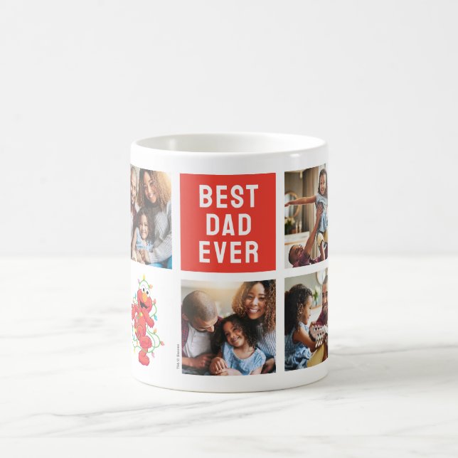 Christmas Elmo | Bester Vater - FotoCollage Kaffeetasse (Mittel)