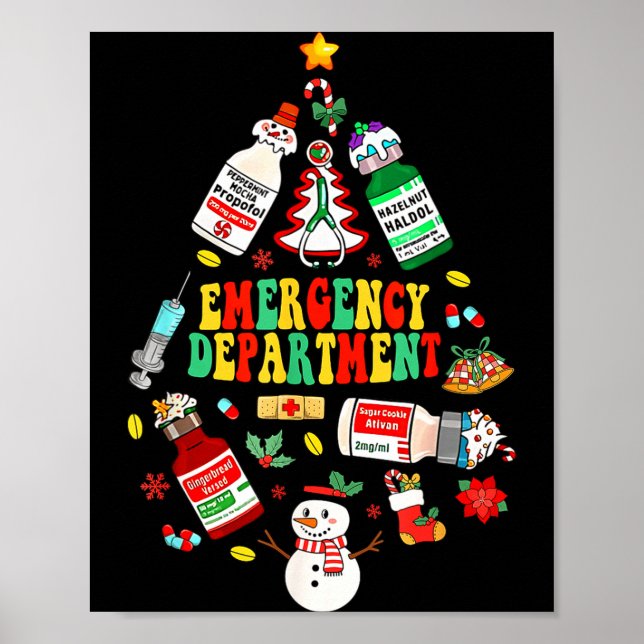 Christmas Emergency Room Er Rn Nurse Department He Poster (Vorne)