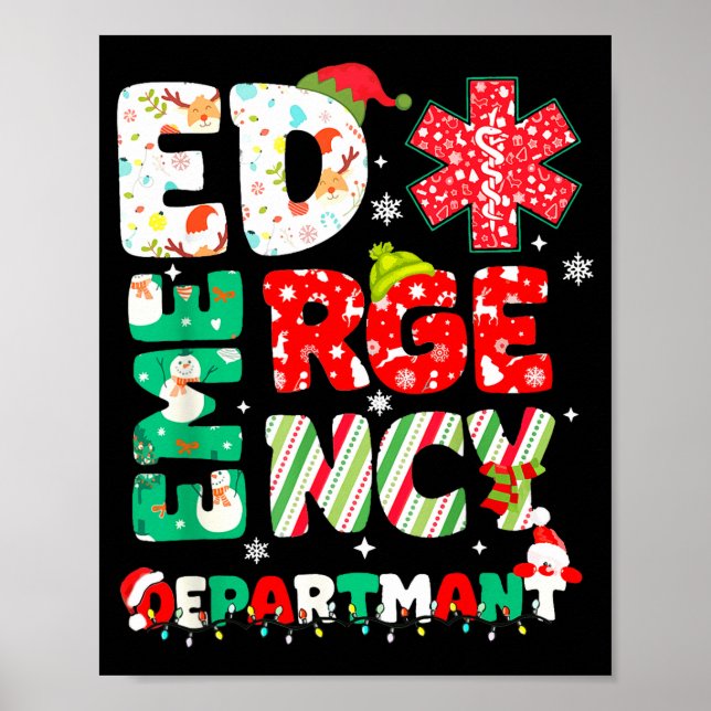 Christmas Emergency Room Er Rn Nurse Department He Poster (Vorne)