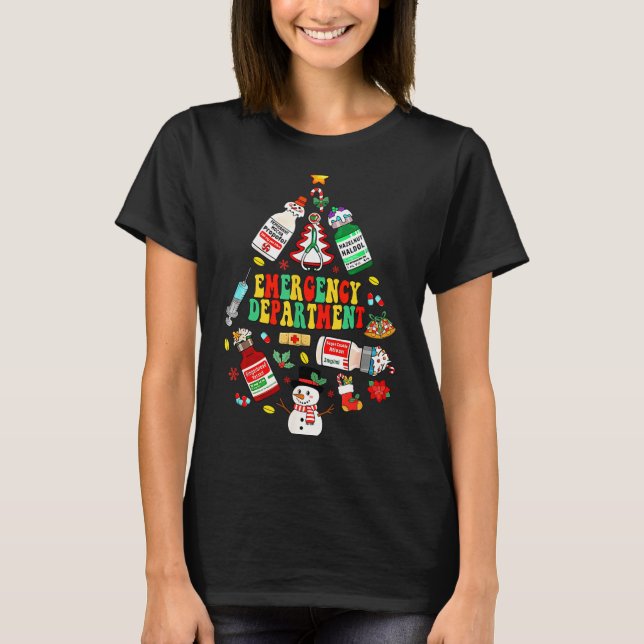 Christmas Emergency Room Er Rn Nurse Department He T-Shirt (Vorderseite)